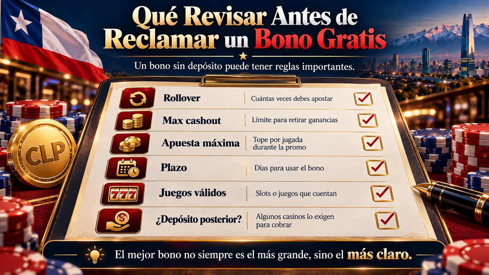 Guía de Bonos de Casino Sin Depósito en Chile 2026